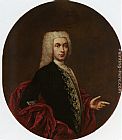 Length Canvas Paintings - Portrait of a Gentleman Half Length Wearing an Embroidered Doublet
